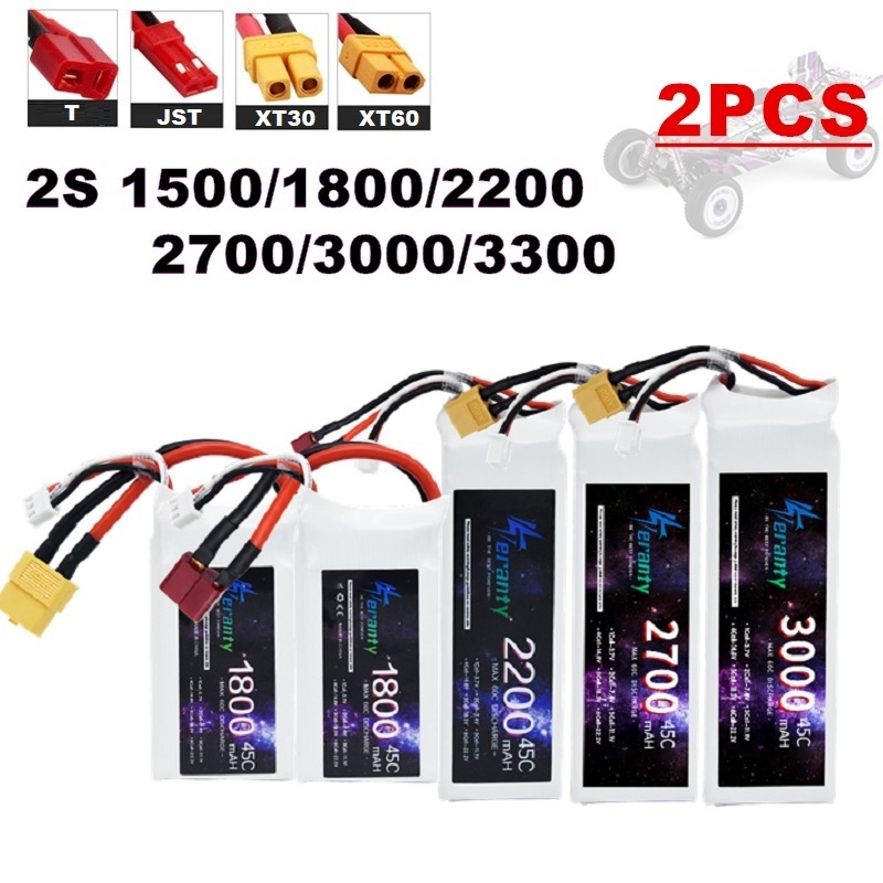 2PCS 7.4V Lipo 2S Battery 1500 - Drone Rc Leading ulasan dan harga